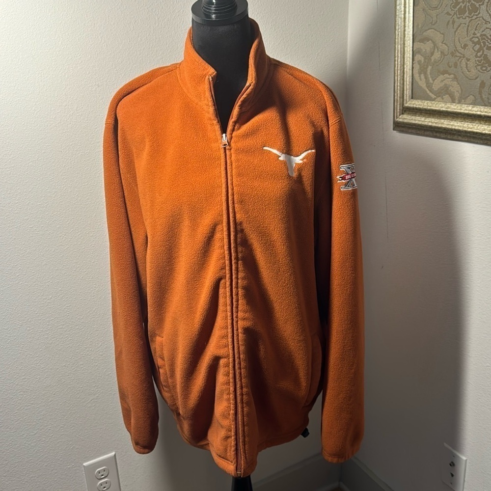 University‎ of Texas Longhorns burned orange zip up fleece jacket Sz XL